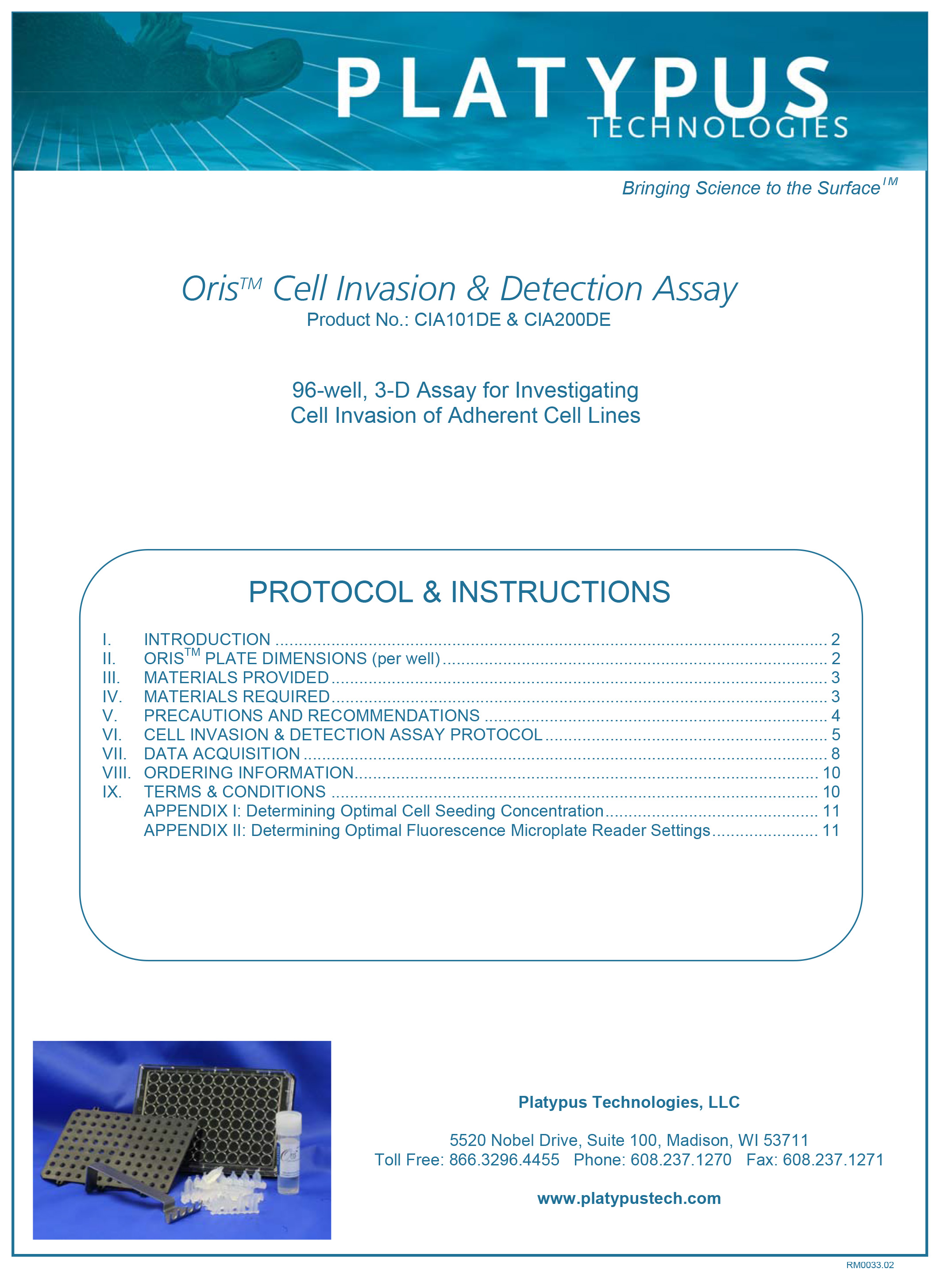 Platypus Oris Cell Invasion Protocol